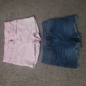 Children's Shorts Pink Size 7 And Medium Wash Denim Size 8